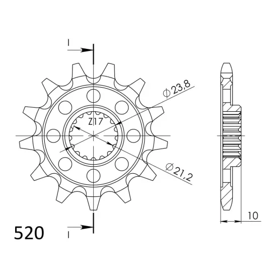 SUPERSPROX Ellentengely lánckerék CST-1443:13.1 Gyors kiszállítás