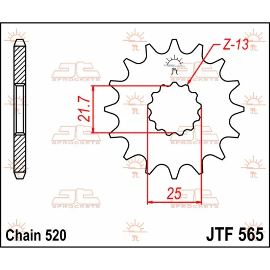 JT SPROCKETS ELSŐ CSERELÁNCKERÉK 17 FOG 520 LÁNCOSZTÁS TERMÉSZETES KRÓMOLI ACÉL JTF565.17 Szuper akció