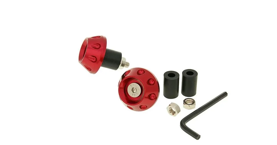 Kormányvég pár bordás piros 13,5/17,5mm CNC-mart V-parts Outlet