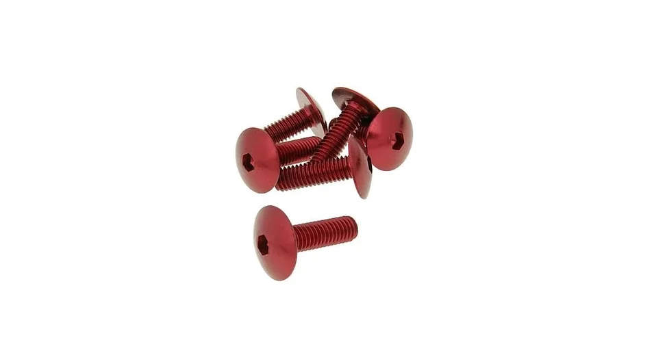 Csavar szett eloxált alumínium piros 6 db-os M6x20 V-parts Legnépszerűbb