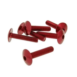 Végkiárusítás Csavar szett eloxált alumínium piros 6 db-os M6x30 V-parts