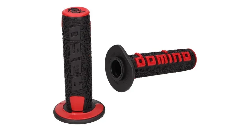Árengedmény Markolat pár fekete-piros off-road Domino A360