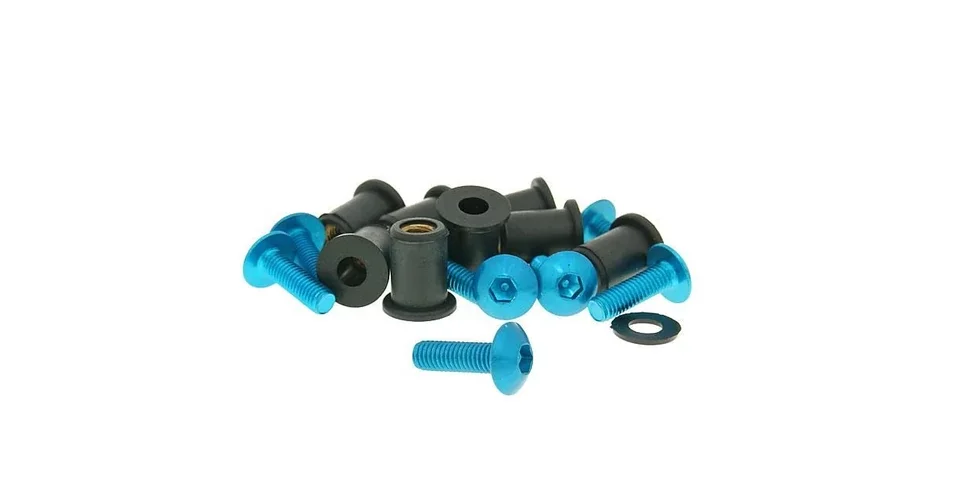 Csavar szett alumínium kék 8 db-os M5x16 V-parts Népszerű