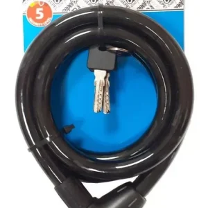 Akció Zár csepel kábel 15x1500mm kulcsos fekete