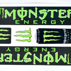 Végkiárusítás Matrica-szett energy monster fekete-zöld